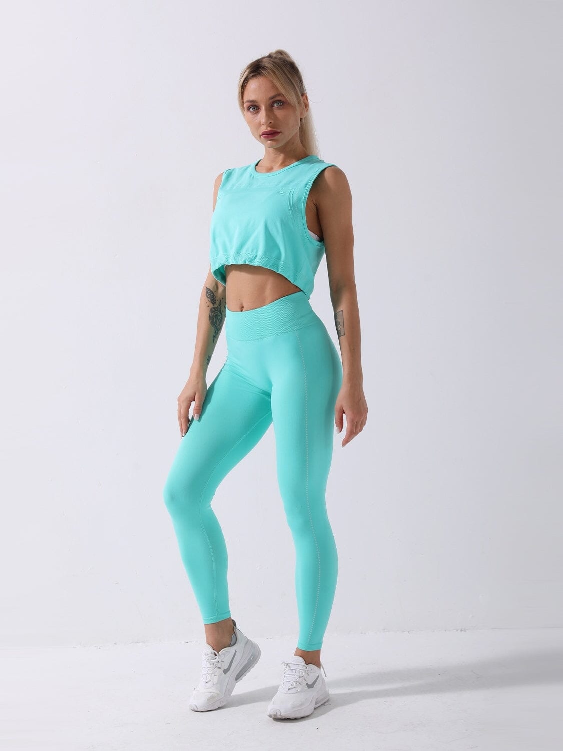 Ensemble Sport 2 pièces Legging et Top Ensemble Sport Ultime Legging S Turquoise 