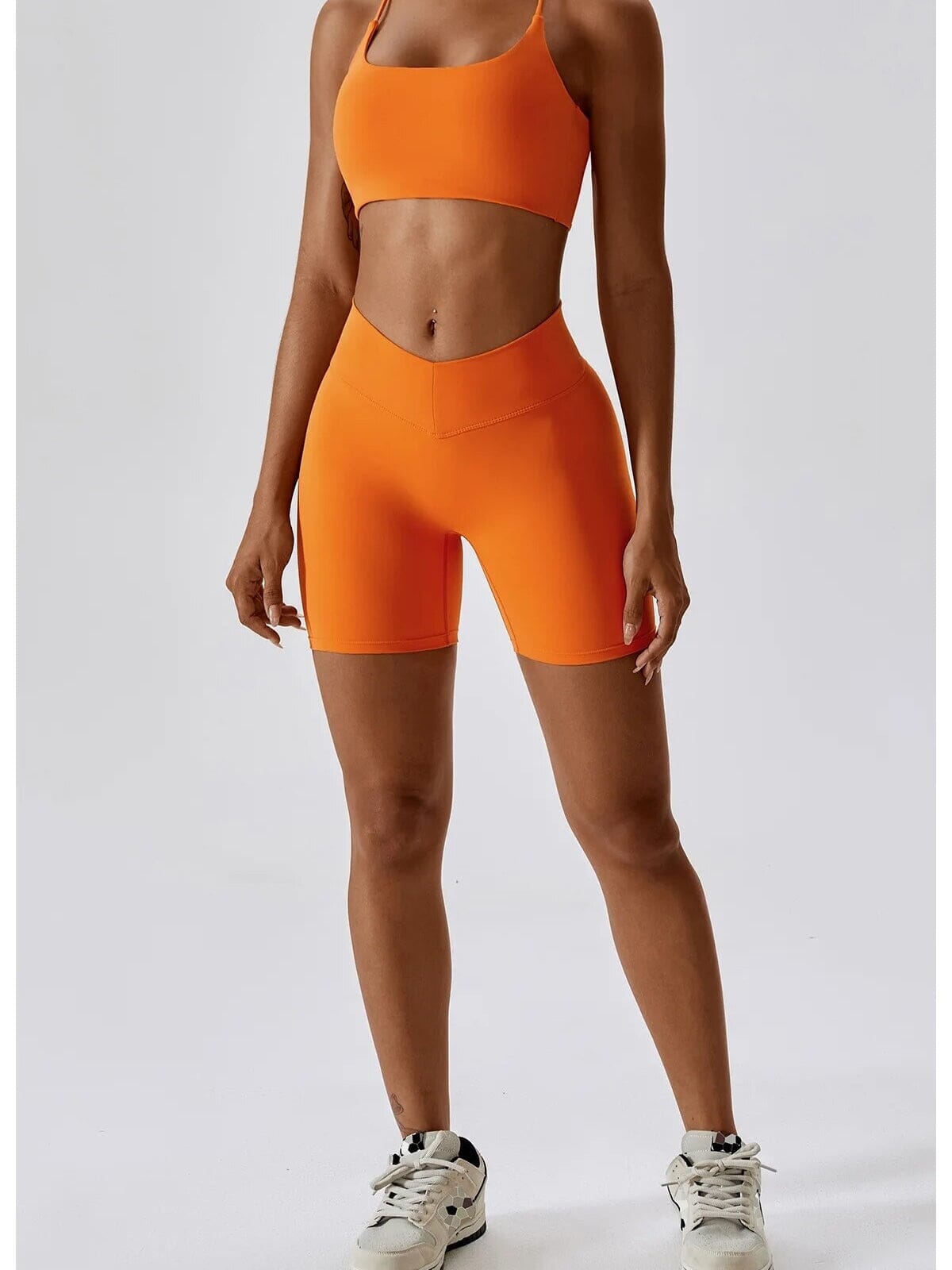 Ensemble Sport Fitness Short et Soutien-Gorge Ensemble Sport Ultime Legging S Orange 