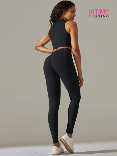 Ensemble Sport Legging Côtelé et Top Zippé - Ultime-Legging Ensemble Sport Ultime Legging 