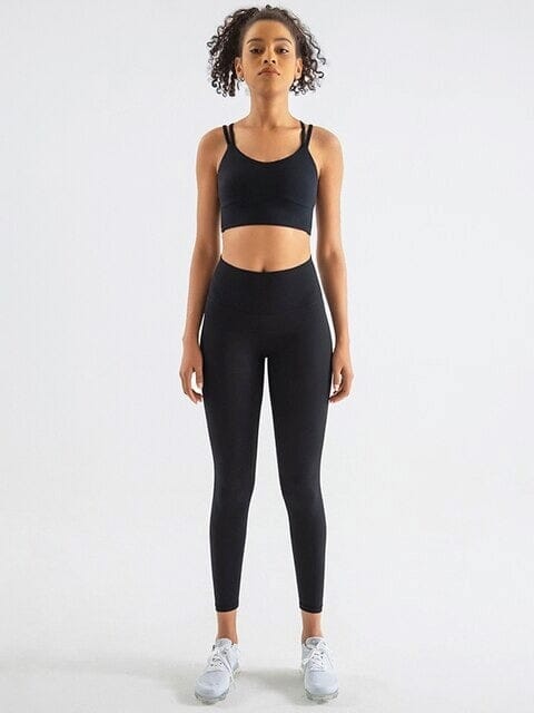 Ensemble Sport Legging et Brassière Ensemble Sport Ultime Legging : Legging Femme | Vêtements de Sport S Noir 