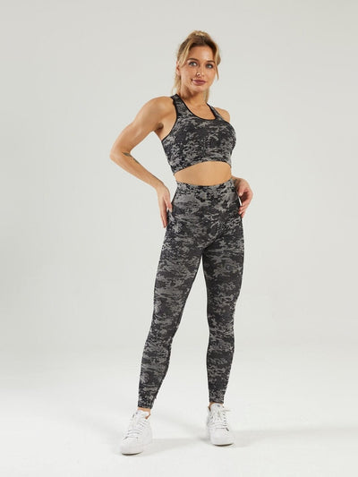 Ensemble Sport Legging et Soutien-Gorge Camouflage Leggings Ultime Legging : Legging Femme | Vêtements de Sport S Noir 