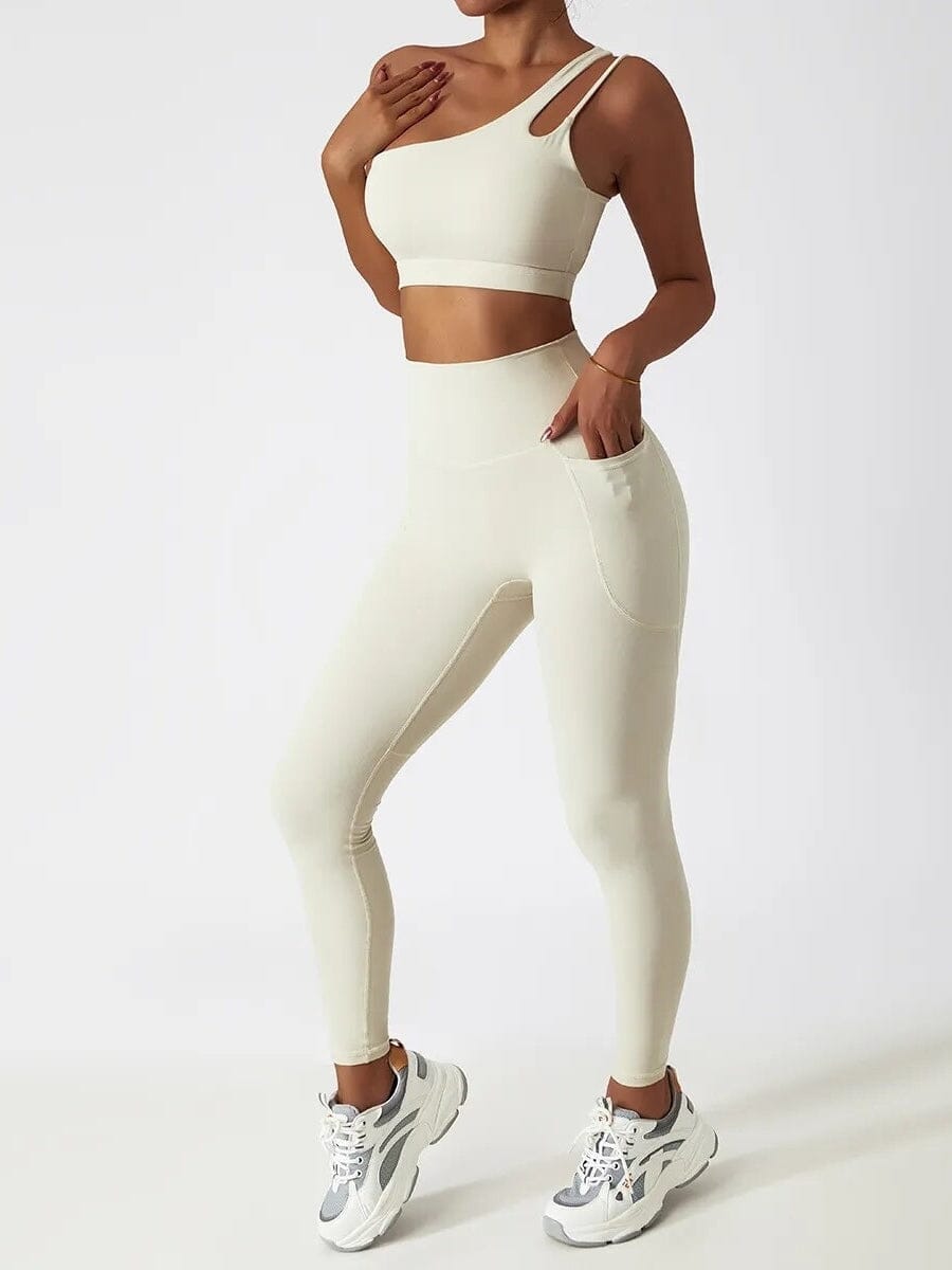 Ensemble Sport Sans Couture Extra Fit Ensemble Sport Ultime Legging S Blanc cassé 