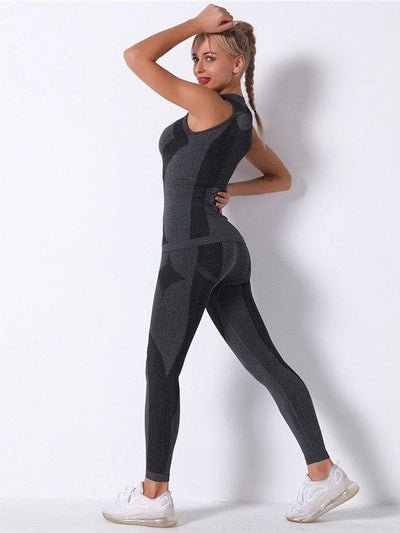 Ensemble Sport Sans Couture Legging et Top - KindyFit Ensemble Sport Ultime Legging : Legging Femme | Vêtements de Sport 