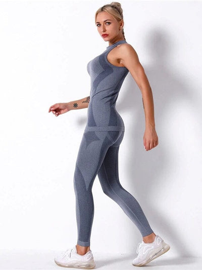 Ensemble Sport Sans Couture Legging et Top - KindyFit Ensemble Sport Ultime Legging : Legging Femme | Vêtements de Sport 