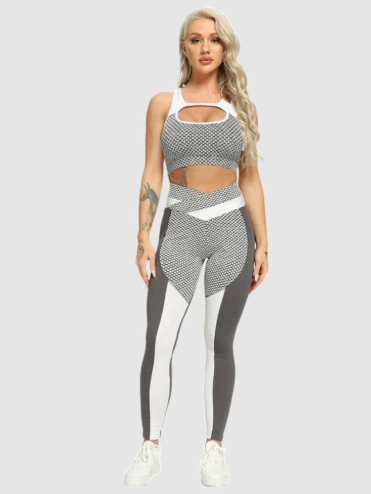 Ensemble Sport Sculptant, Legging Push Up et Brassière Ensemble Sport Ultime Legging S Gris 