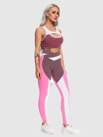 Ensemble Sport Sculptant, Legging Push Up et Brassière Ensemble Sport Ultime Legging S Rose 