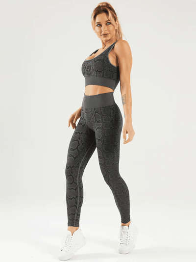 Ensemble Sport Serpent, Legging et Soutien-Gorge Ensemble Sport Ultime Legging : Legging Femme | Vêtements de Sport S Gris 