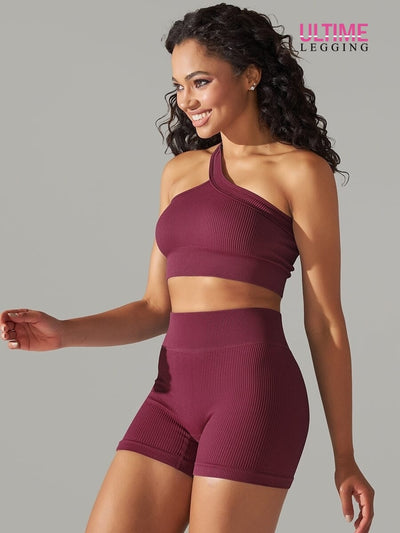 Ensemble Sport - Short et Soutien-Gorge Une Bretelle- Ultime-Legging Ensemble Sport Ultime Legging S Bordeaux 