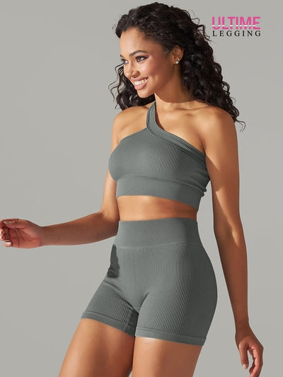 Ensemble Sport - Short et Soutien-Gorge Une Bretelle- Ultime-Legging Ensemble Sport Ultime Legging S Gris 