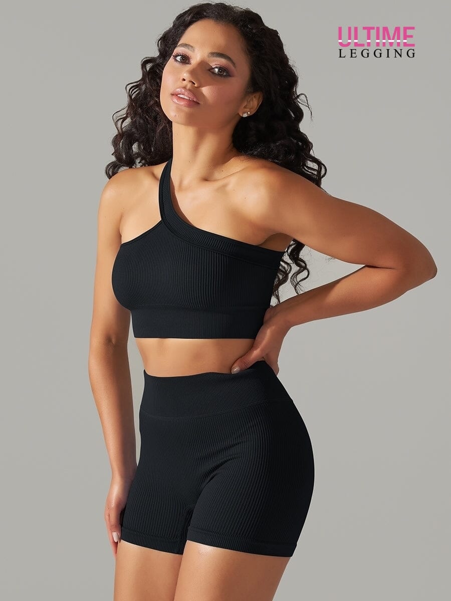 Ensemble Sport - Short et Soutien-Gorge Une Bretelle- Ultime-Legging Ensemble Sport Ultime Legging S Noir 