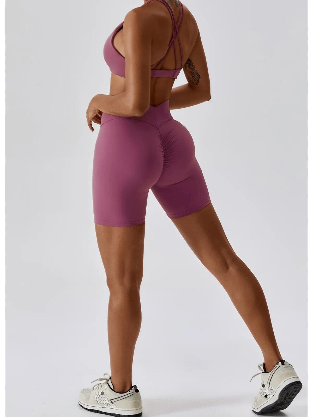 Ensemble Sport Short Sculptant et Soutien-Gorge Ultime-Legging 