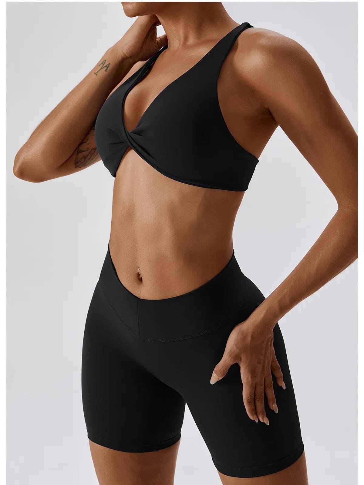 Ensemble Sport Short Sculptant et Soutien-Gorge Ultime-Legging 