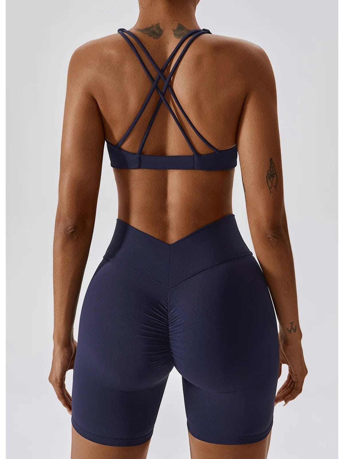 Ensemble Sport Short Sculptant et Soutien-Gorge Ultime-Legging 