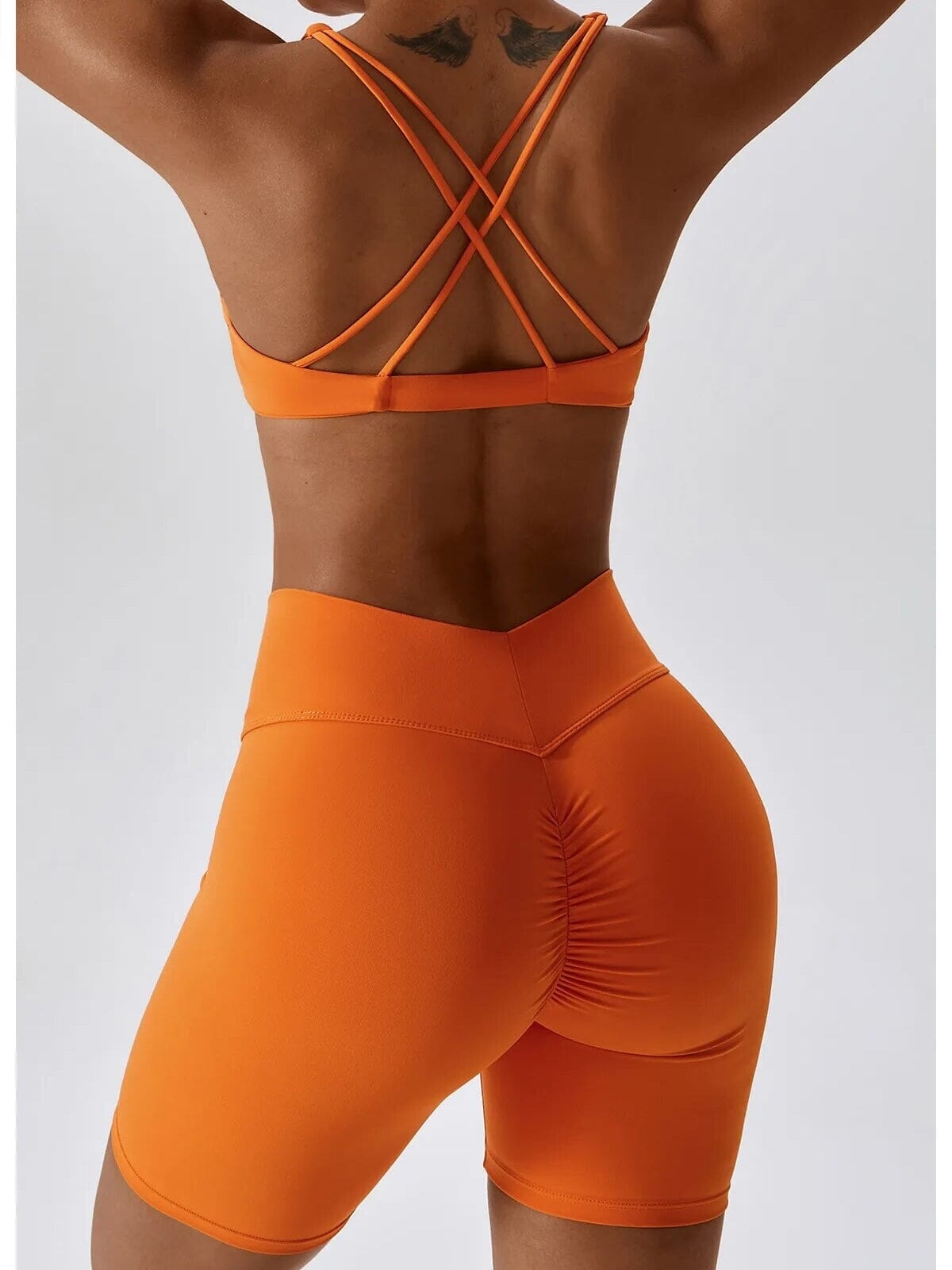 Ensemble Sport Short Sculptant et Soutien-Gorge Ultime-Legging 