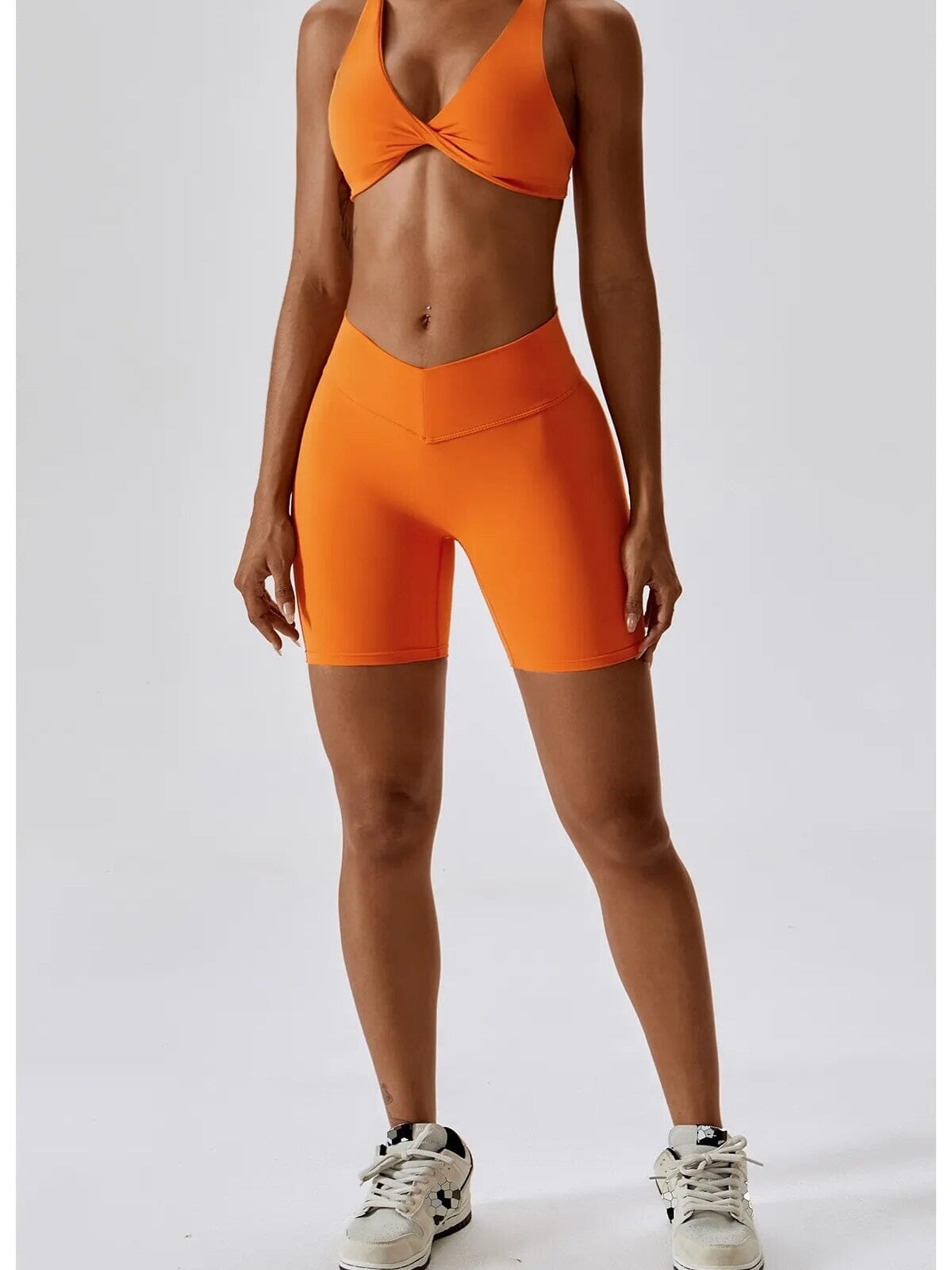 Ensemble Sport Short Sculptant et Soutien-Gorge Ultime-Legging S Orange 