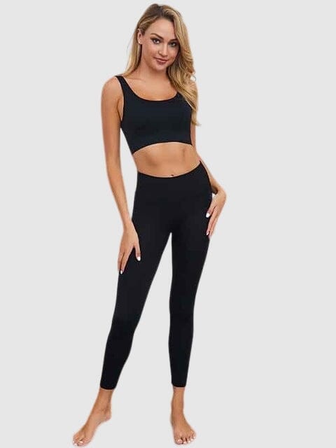 Ensemble Sport Tendance, Legging et Soutien-Gorge Ensemble Sport Ultime Legging : Legging Femme | Vêtements de Sport S Noir 