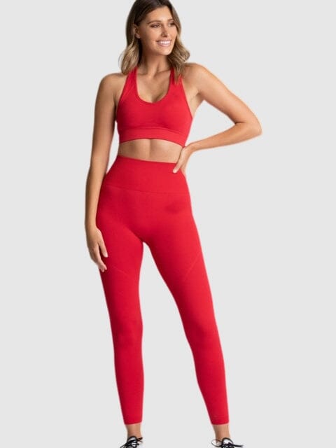 Ensemble Sport Tendance, Legging et Soutien-Gorge Ensemble Sport Ultime Legging : Legging Femme | Vêtements de Sport S Rouge 