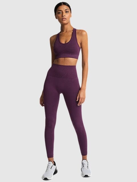 Ensemble Sport Tendance, Legging et Soutien-Gorge Ensemble Sport Ultime Legging : Legging Femme | Vêtements de Sport S Violet foncé 