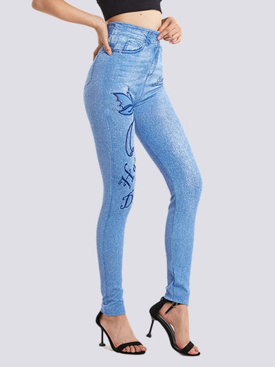 Jegging Bleu clair Taille Haute Jeggings Ultime Legging 