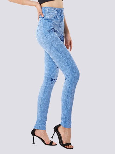 Jegging Bleu clair Taille Haute Jeggings Ultime Legging 