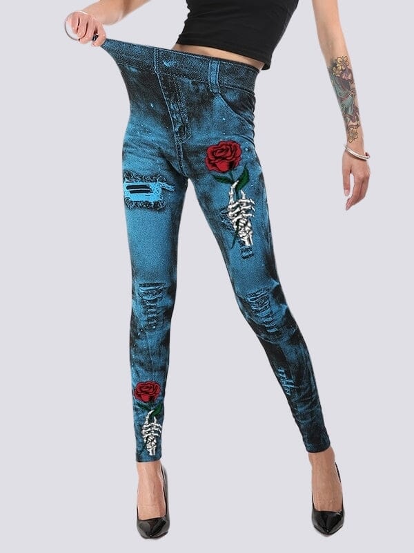 Jegging Effet Déchiré Jeggings Ultime Legging S Bleu clair 