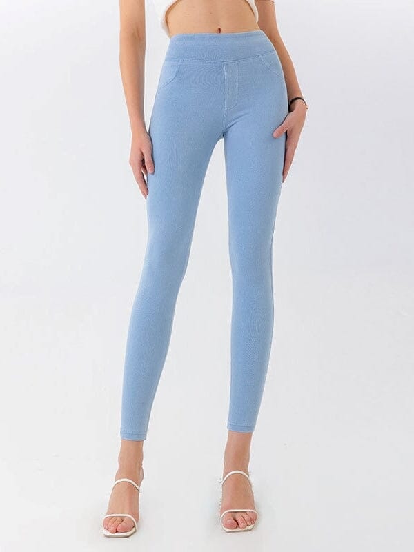 Jegging Gainant Taille Haute Jeggings Ultime Legging XS Bleu clair 