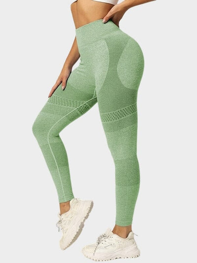 Legging Ceinture Large Sans Couture Sport Leggings Ultime Legging S Vert clair 