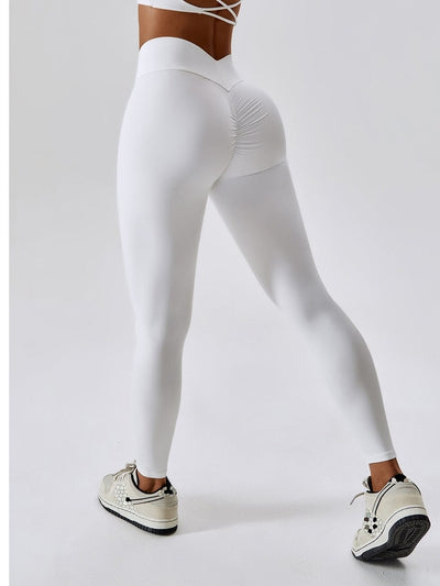 Legging Ceinture Vente Plat Push Up (Sans Couture) Leggings Ultime Legging S Blanc 