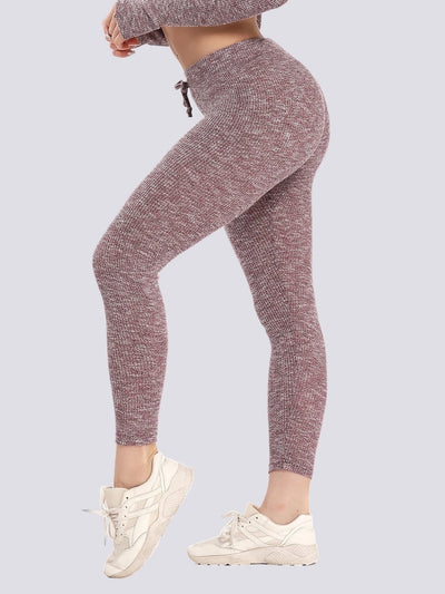 Legging Côtelé Taille Haute - Sport Leggings Ultime Legging S Bordeaux 