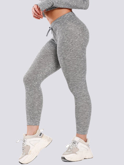 Legging Côtelé Taille Haute - Sport Leggings Ultime Legging S Gris 