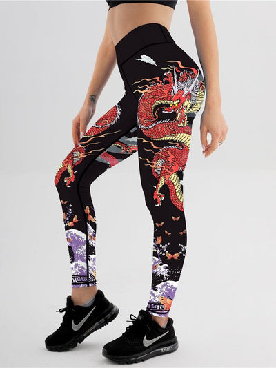Legging Dragon Japonais Imprimé Leggings Ultime Legging 