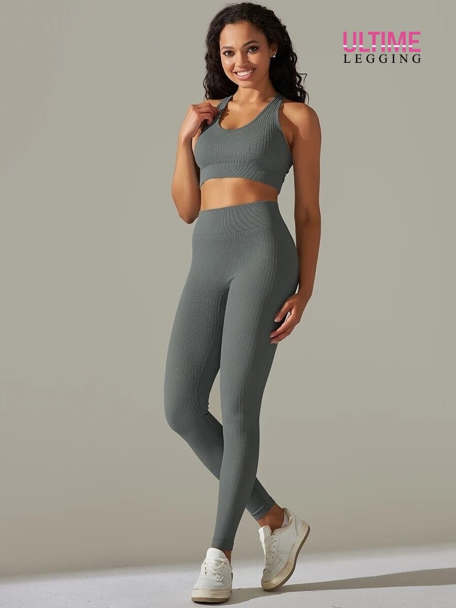 Legging et Soutien-Gorge Côtelé (Ensemble Sport) - Ultime-Legging Ensemble Sport Ultime Legging 