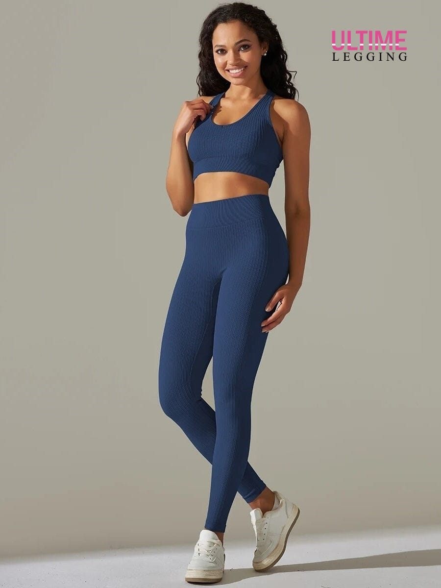 Legging et Soutien-Gorge Côtelé (Ensemble Sport) - Ultime-Legging Ensemble Sport Ultime Legging 