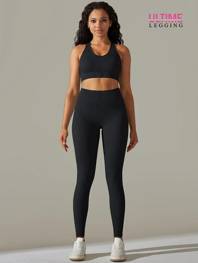 Legging et Soutien-Gorge Côtelé (Ensemble Sport) - Ultime-Legging Ensemble Sport Ultime Legging 