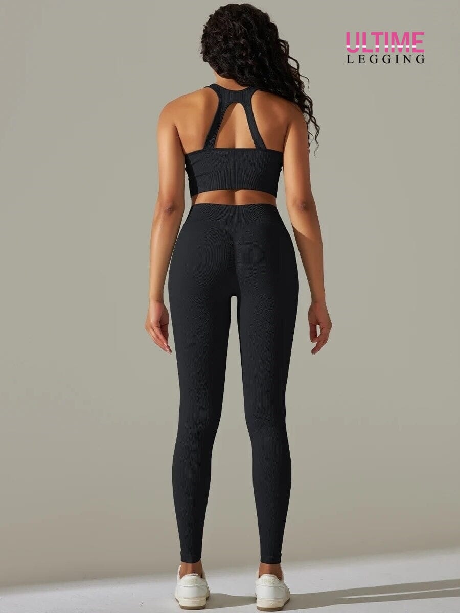 Legging et Soutien-Gorge Côtelé (Ensemble Sport) - Ultime-Legging Ensemble Sport Ultime Legging 