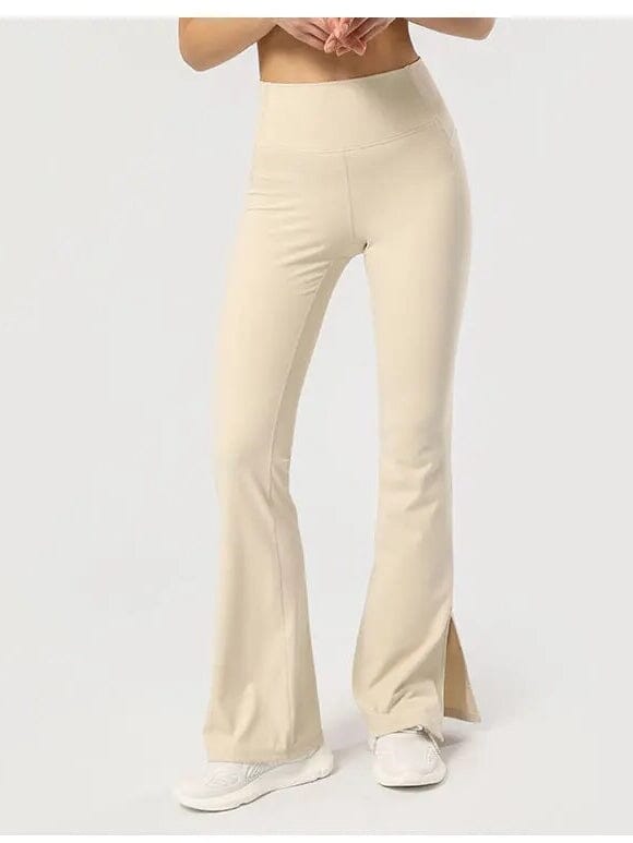 Legging Évasé Fendu Taille Haute Leggings Ultime Legging XS Beige 