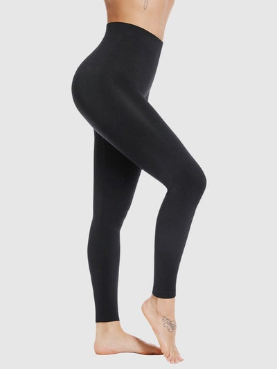 Legging taille haute gainant Fitness Cardio Femme Noir pour les