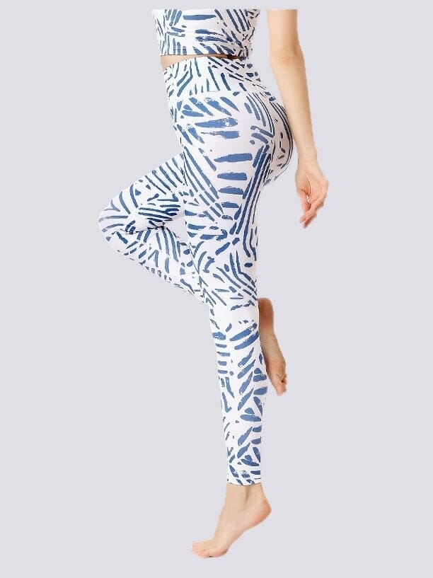 Legging Imprimé Bleu et Blanc - Sport Ultime-Legging 