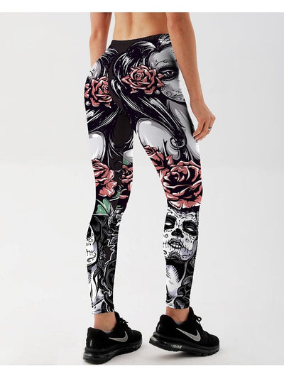 Legging Imprimé Gothique Rose Leggings Ultime Legging 