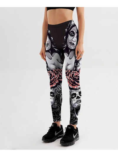 Legging Imprimé Gothique Rose Leggings Ultime Legging 