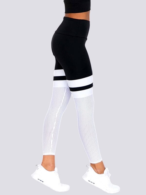 Legging Noir Blanc Sport Taille Haute Leggings Ultime Legging 