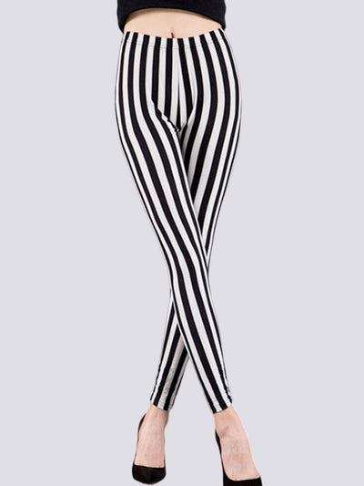 Legging Rayé Noir et Blanc Leggings Ultime-Legging S 