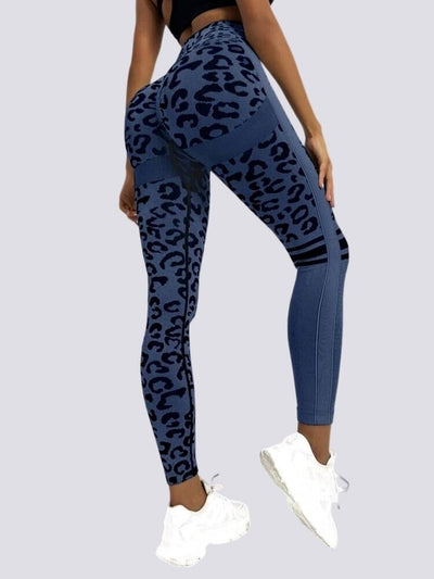 Legging Sans Couture Push Up Sport - Léopard Leggings Ultime Legging S Bleu 