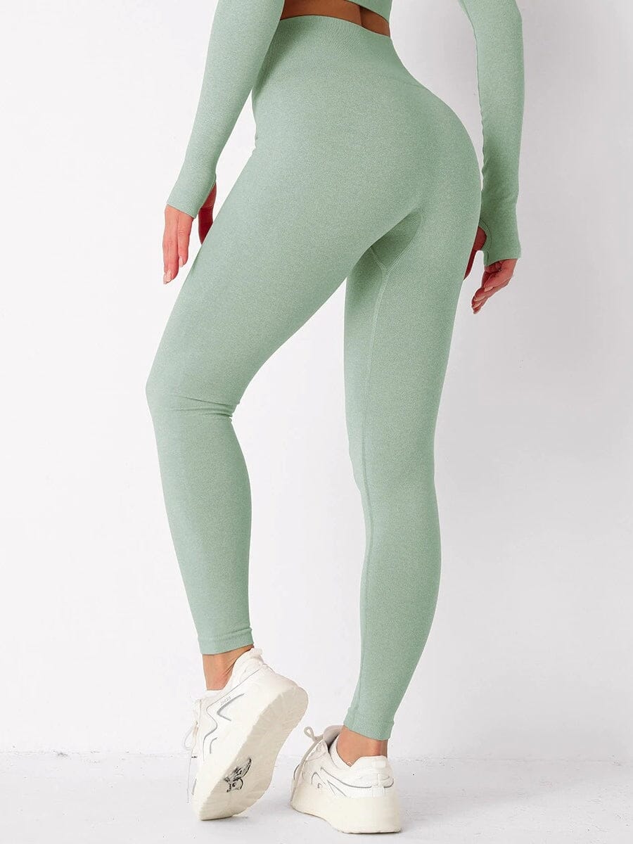 Legging Sans Couture Sport Leggings Ultime Legging : Legging Femme | Vêtements de Sport S Vert 