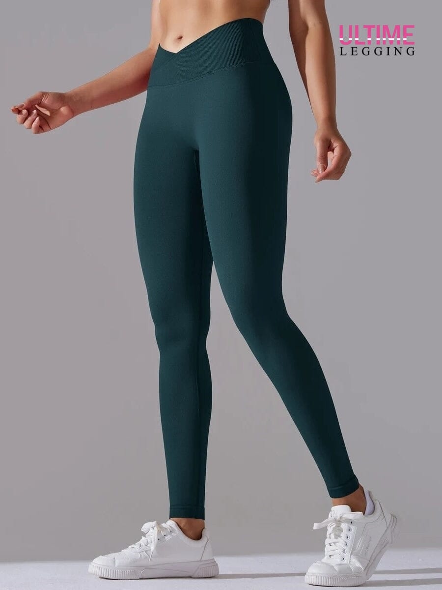 Legging Sculptant Taille Croisée - Ultime-Legging Leggings Ultime Legging S Vert foncé 