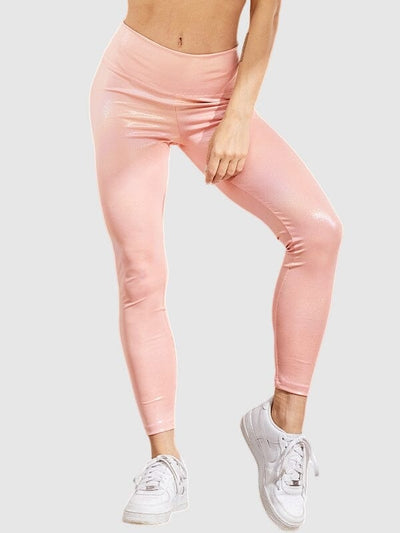 Legging Simili Cuir Rose Brillant Push Up Leggings Ultime Legging 