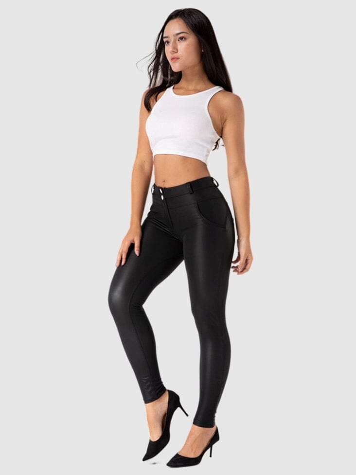 Legging Simili Cuir Taille Basse Push Up Leggings Ultime Legging 