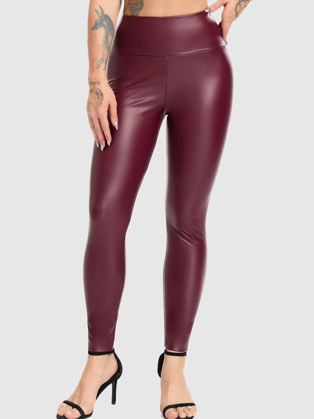 Legging simili cuir taille haute outlet