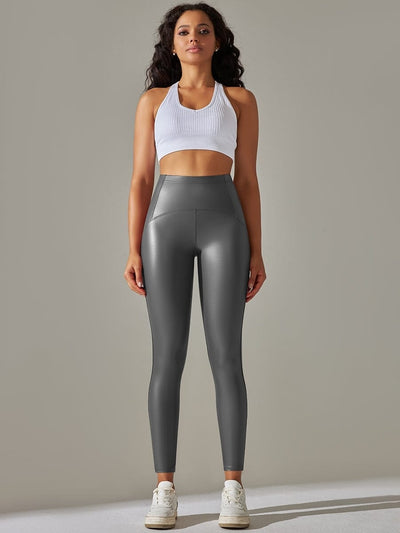 Legging Simili Cuir Ventre Plat Velours Leggings Ultime Legging 