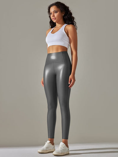 Legging Simili Cuir Ventre Plat Velours Leggings Ultime Legging 